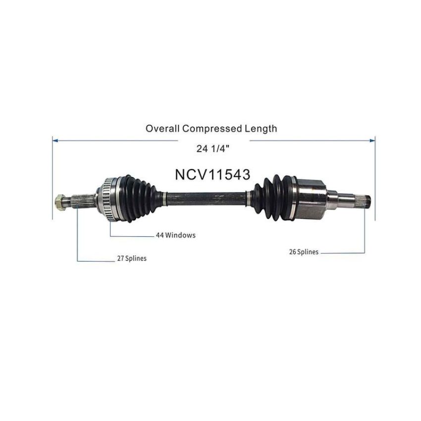 GSP NCV11543 Ford, Mercury (2.0, 2.5) CV Axle Assembly  - Front Left