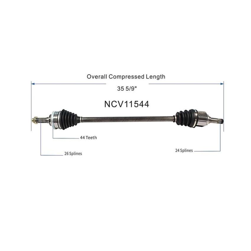 GSP NCV11544 Ford, Mazda, Mercury (1.6) CV Axle Assembly  - Front Right