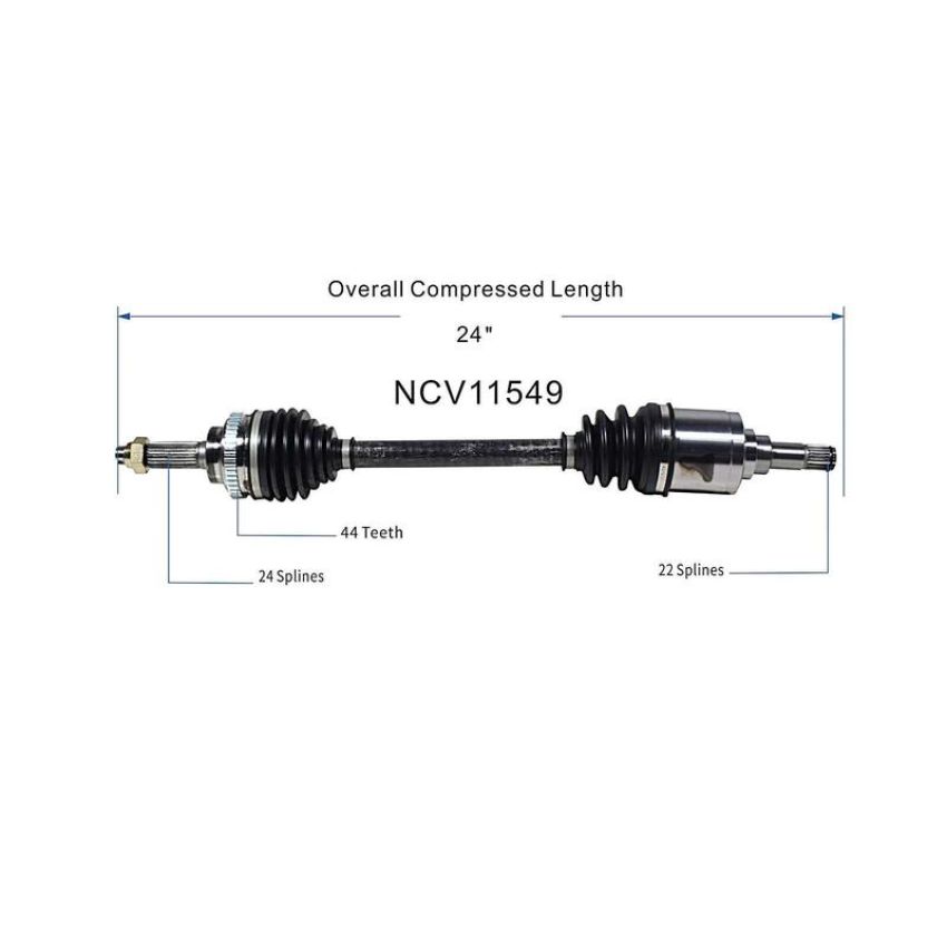 GSP NCV11549 94-97 Ford Aspire CV Axle Assembly  - Front Left