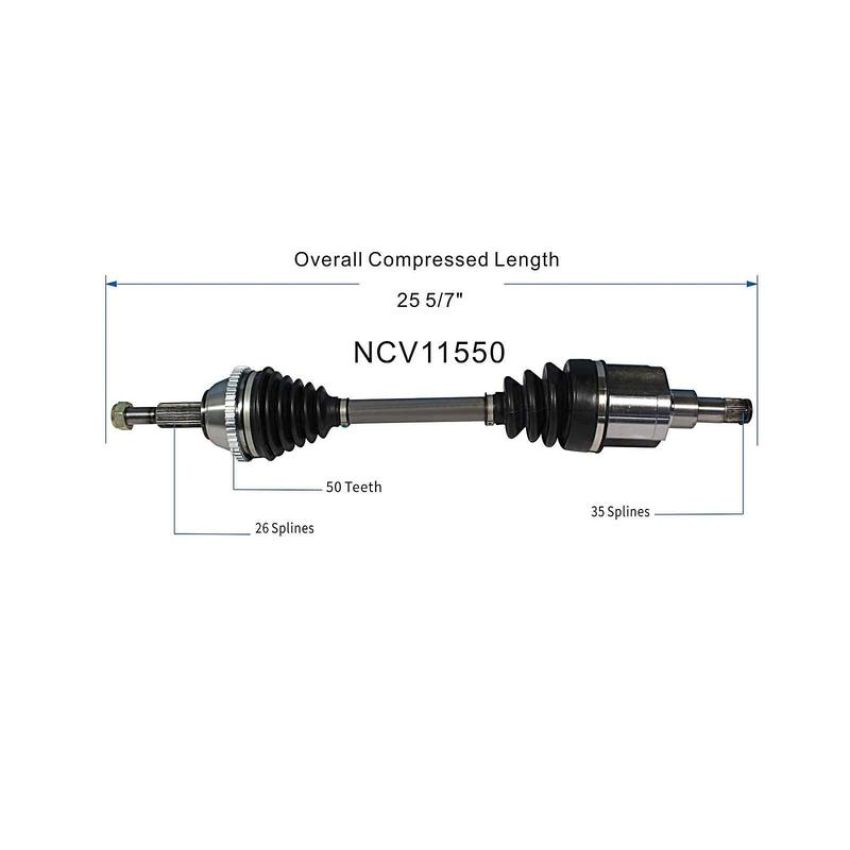 GSP NCV11550 95-02 Lincoln Continental Spinnaker Edition CV Axle Assembly  - Front Right