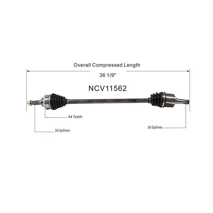 GSP NCV11562 Ford, Mercury CV Axle Assembly  - Front Right