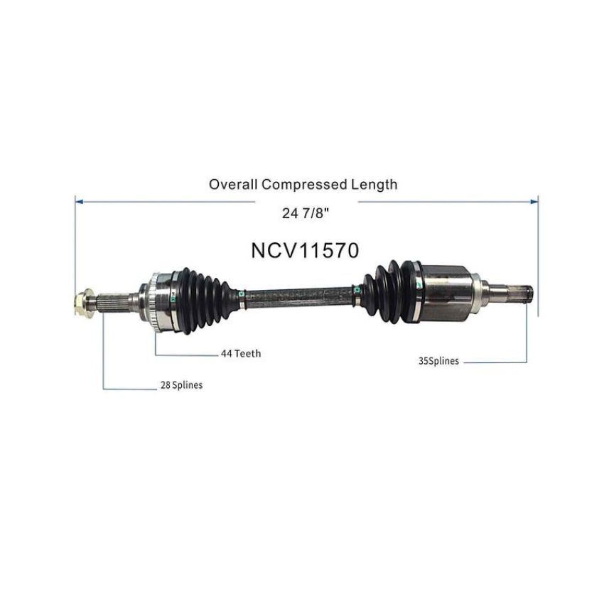 GSP NCV11570 Ford, Mercury (2.3, 2.5 - 4WD/FWD) CV Axle Assembly  - Front Left
