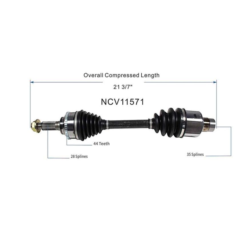 GSP NCV11571 Ford, Mazda, Mercury (2.0, 2.3, 2.5, 3.0) CV Axle Assembly  - Front Right