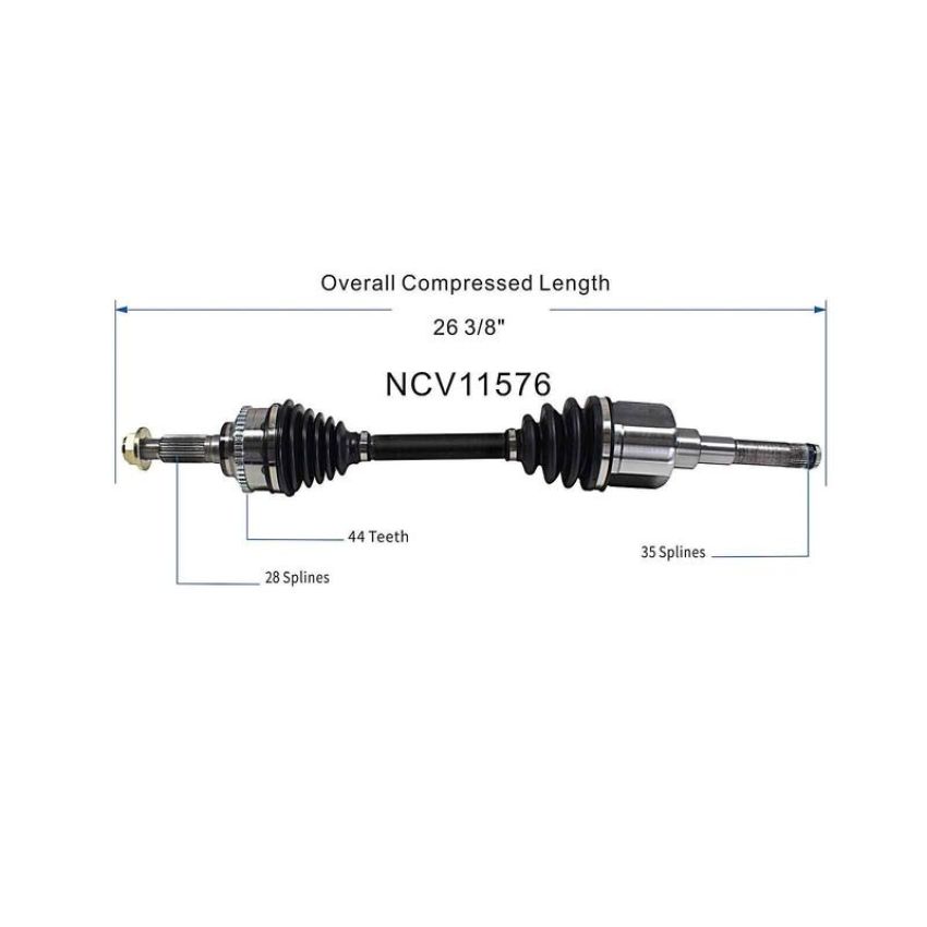 GSP NCV11576 Ford, Mazda, Mercury CV Axle Assembly  - Front Left
