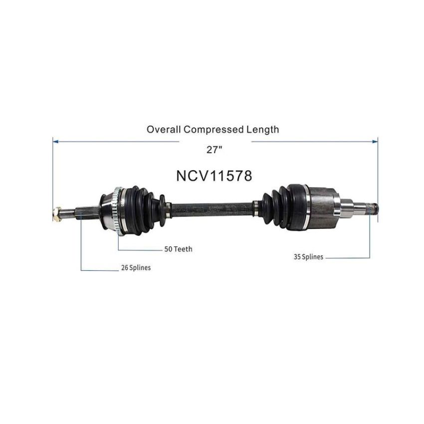 GSP NCV11578 01-02 Ford Windstar CV Axle Assembly  - Front Right