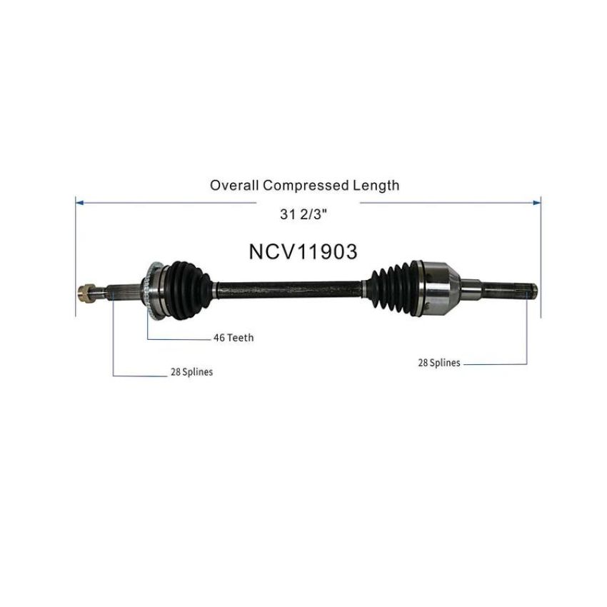 GSP NCV11903 00-02 Lincoln LS CV Axle Assembly  - Rear Left
