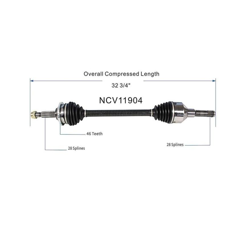 GSP NCV11904 00-02 Lincoln LS CV Axle Assembly  - Rear Right