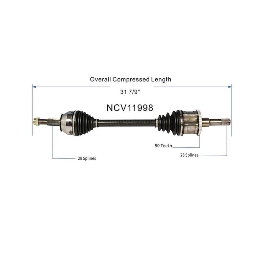 GSP NCV11998 Ford, Mercury CV Axle Assembly  - Rear