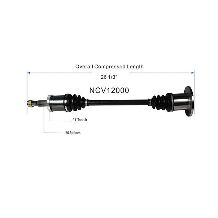 GSP NCV12000 Chrysler, Dodge (3.0, 3.8) CV Axle Assembly  - Rear