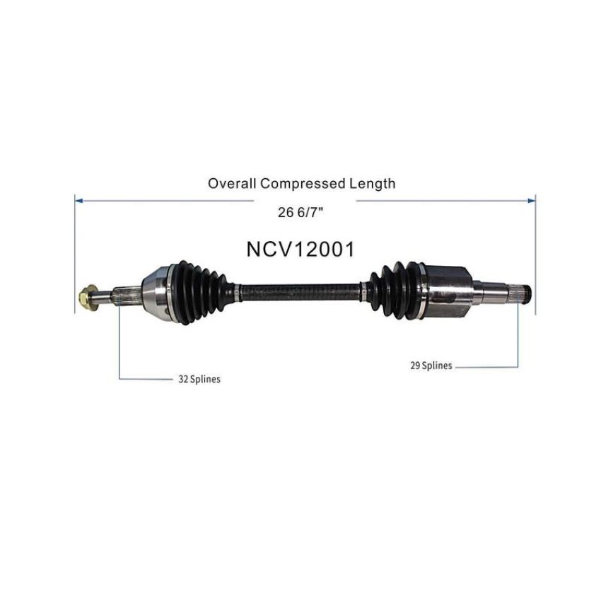 GSP NCV12001 07-08 Chrysler Pacifica (4.0) CV Axle Assembly  - Front Left