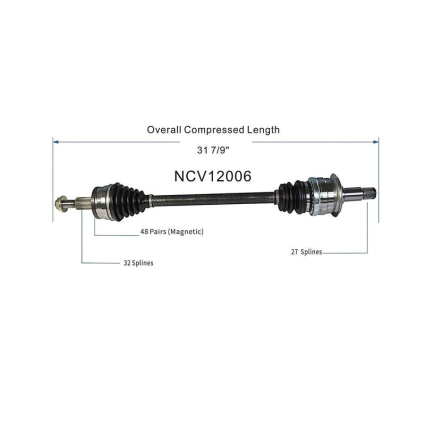 GSP NCV12006 Chrysler, Dodge (3.6, 5.7 - RWD) CV Axle Assembly  - Rear Left