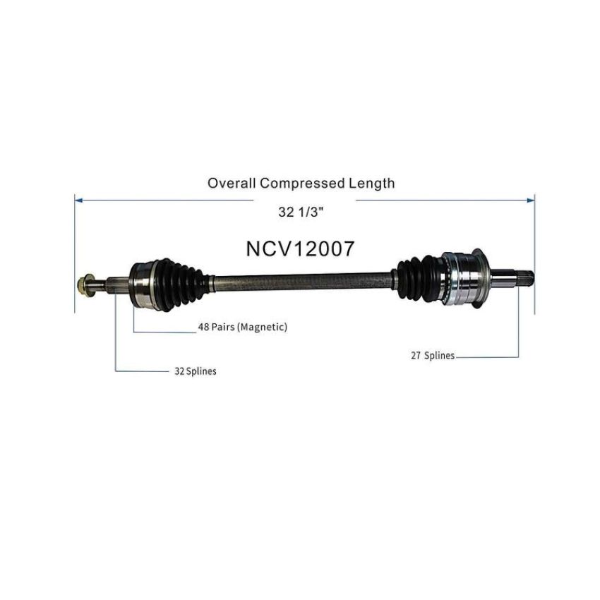 GSP NCV12007 Chrysler, Dodge (3.6, 5.7 - AWD/RWD) CV Axle Assembly  - Rear Right