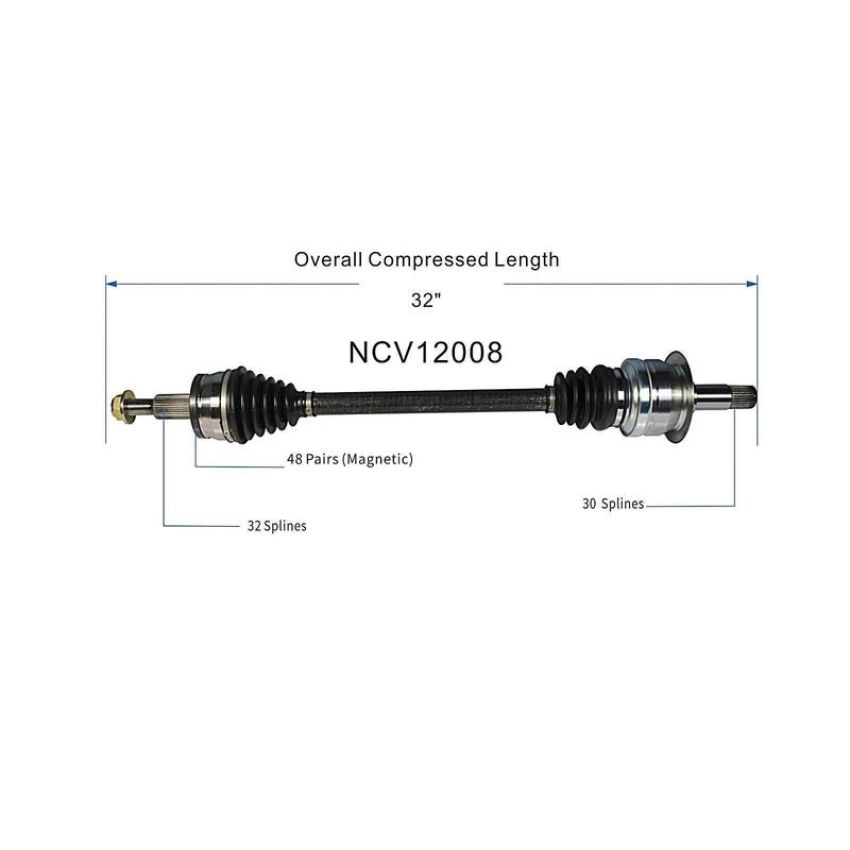 GSP NCV12008 Chrysler, Dodge (3.6, 5.7 - AWD/RWD) CV Axle Assembly  - Rear Left