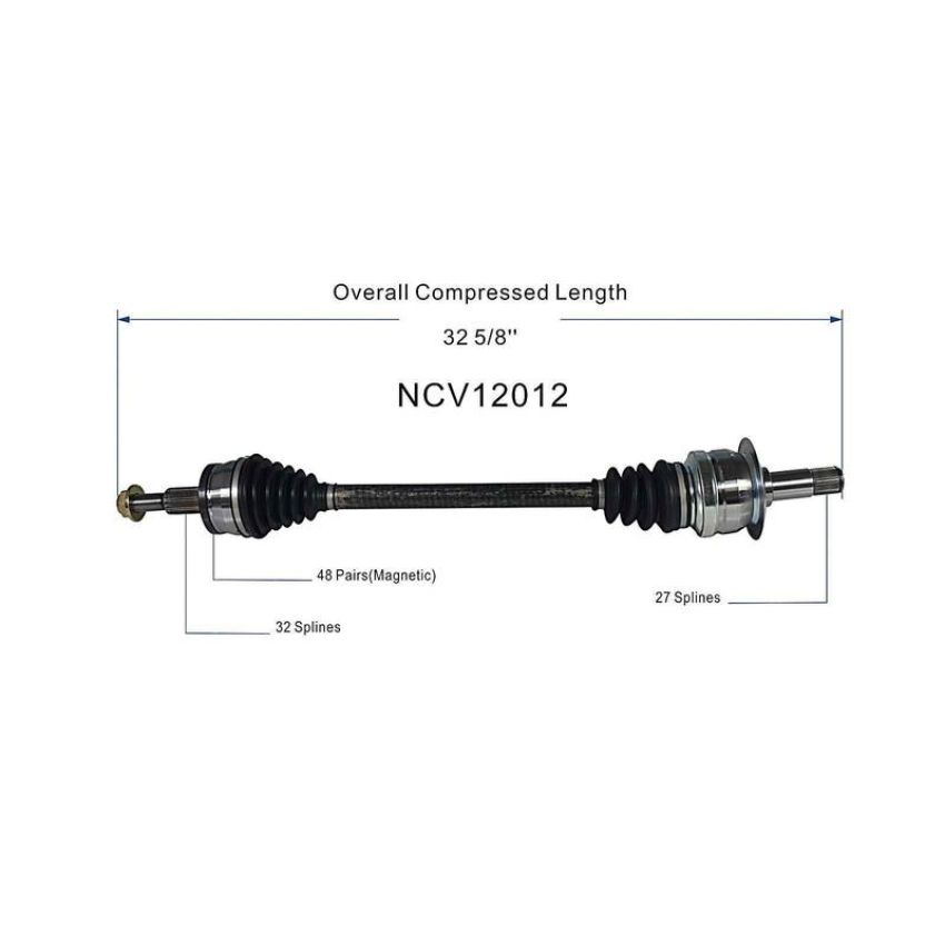 GSP NCV12012 Chrysler, Dodge (3.5, 3.6, 5.7 - AWD) CV Axle Assembly  - Rear Left
