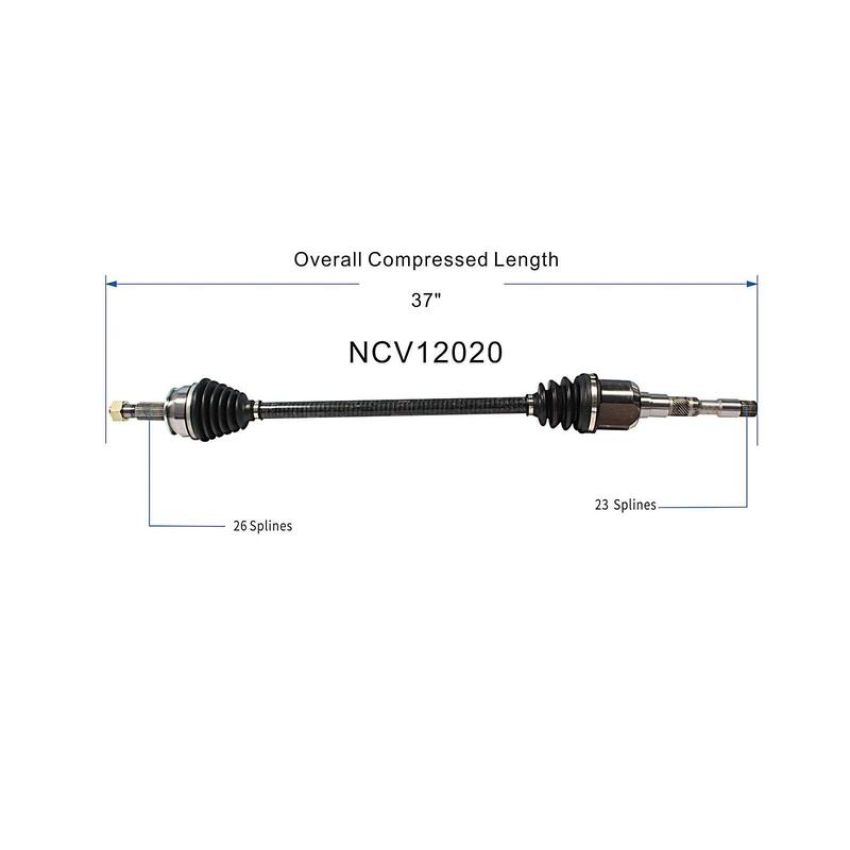 GSP NCV12020 Chrysler, Dodge, Plymouth CV Axle Assembly  - Front Right