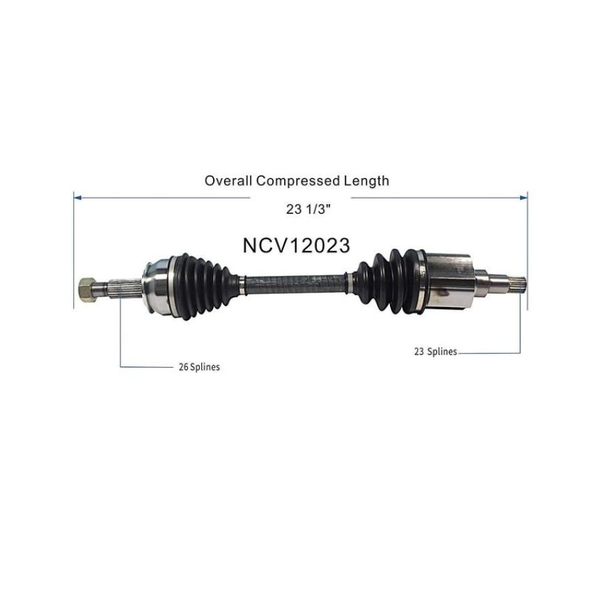 GSP NCV12023 Dodge, Plymouth CV Axle Assembly  - Front Left