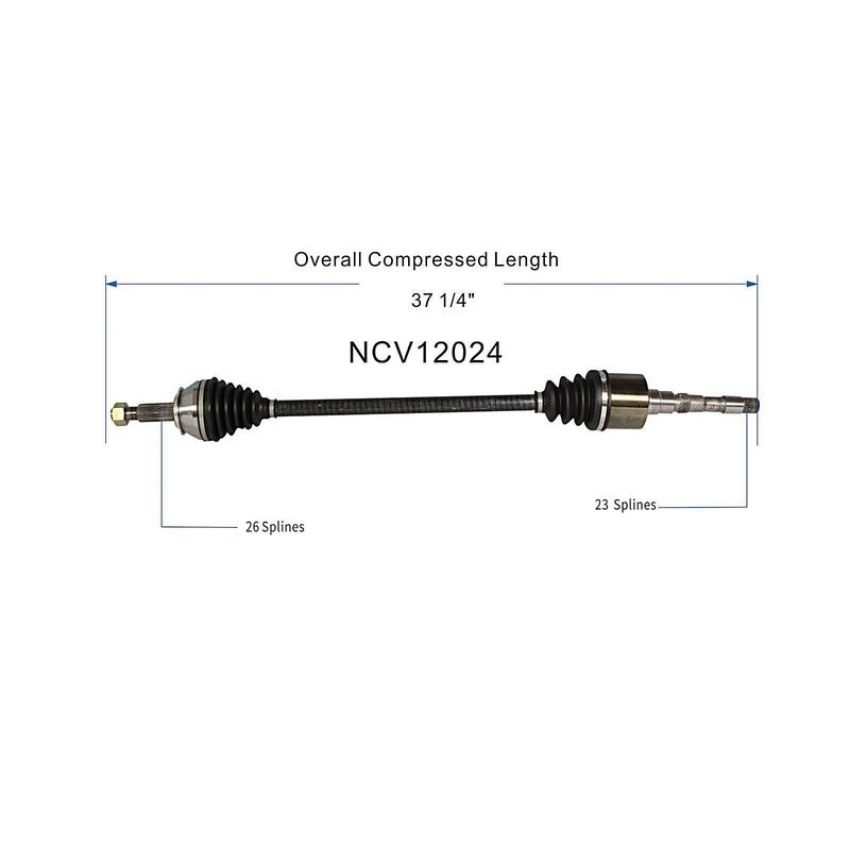 GSP NCV12024 Chrysler, Dodge, Plymouth CV Axle Assembly  - Front Right