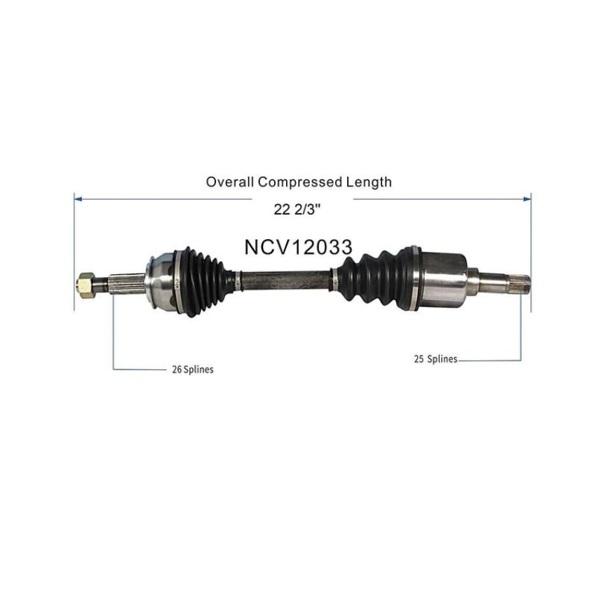 GSP NCV12033 Dodge, Plymouth CV Axle Assembly  - Front Left