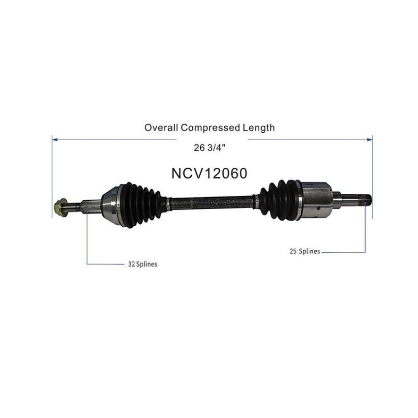 GSP NCV12060 07-08 Chrysler Pacifica (3.8) CV Axle Assembly  - Front Left