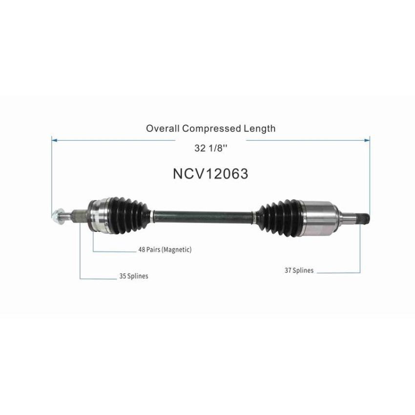 GSP NCV12063 Chrysler, Dodge (3.6 - AWD/RWD) CV Axle Assembly  - Rear