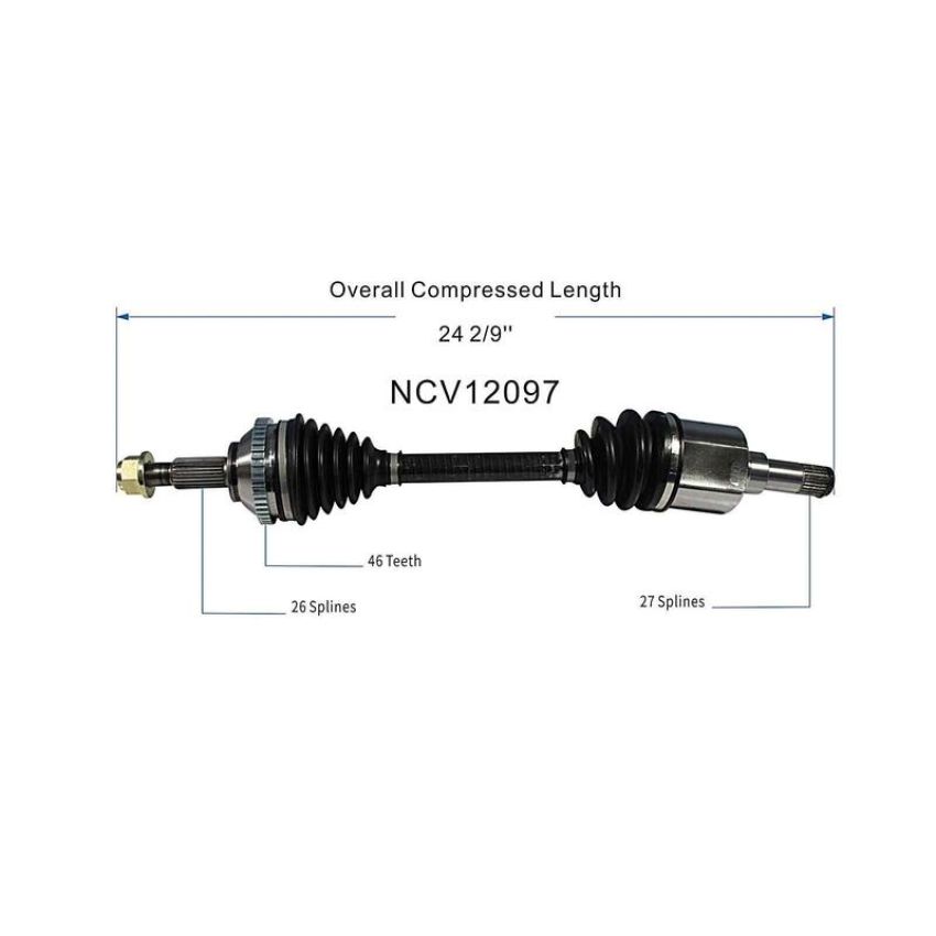 GSP NCV12097 Chrysler, Dodge (2.7) CV Axle Assembly  - Front Left