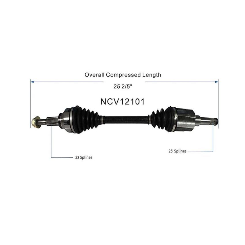 GSP NCV12101 Chrysler, Dodge (2.4, 2.7) CV Axle Assembly  - Front Left
