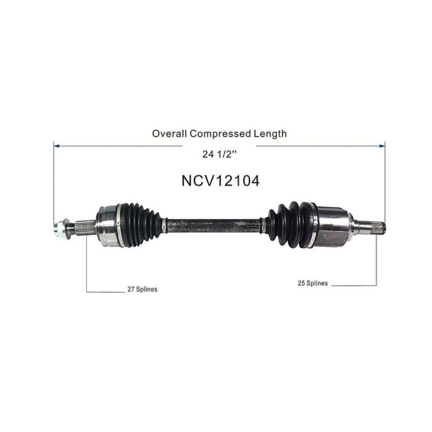 GSP NCV12104 13-16 Dodge Dart (2.0, 2.4) CV Axle Assembly  - Front Left