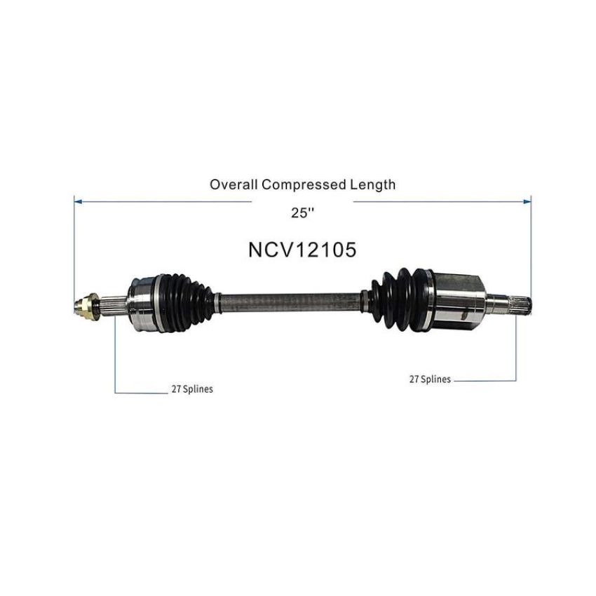 GSP NCV12105 13-16 Dodge Dart (2.0, 2.4) CV Axle Assembly  - Front Left