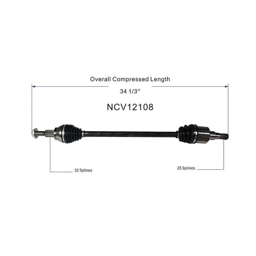 GSP NCV12108 09-19 Dodge Journey (3.5, 3.6) CV Axle Assembly  - Rear Right