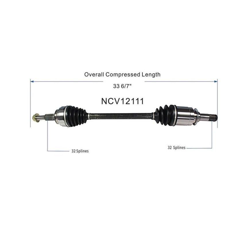 GSP NCV12111 Dodge, Jeep (3.0, 3.6, 5.7 - AWD/RWD) CV Axle Assembly  - Rear