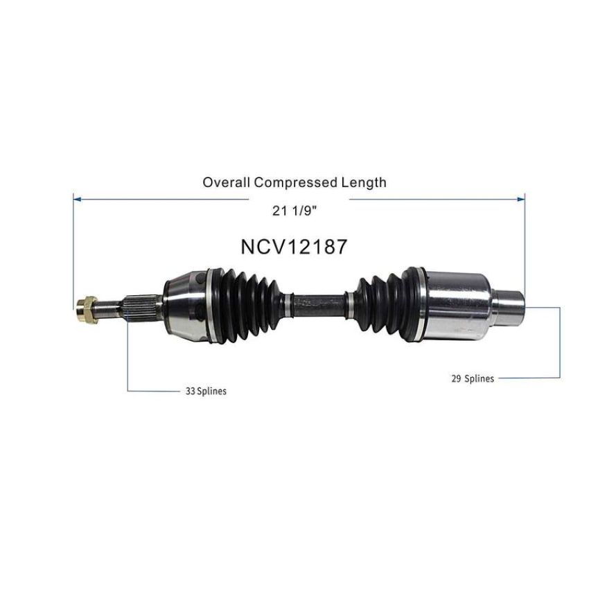 GSP NCV12187 Dodge, Mitsubishi, Ram (3.7, 4.7) CV Axle Assembly  - Front