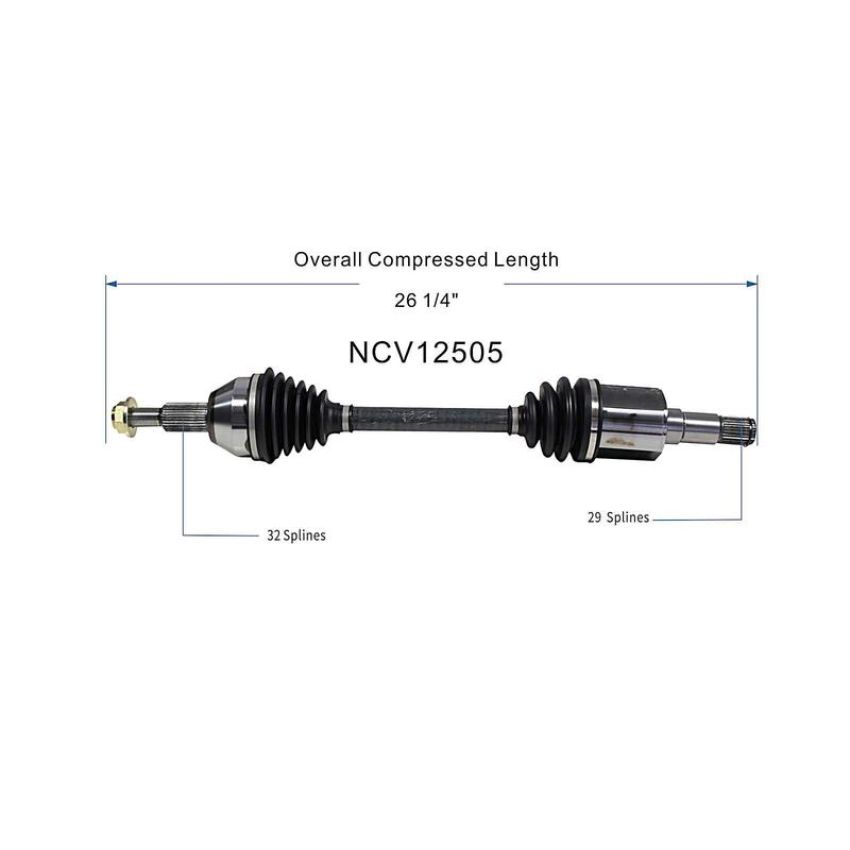 GSP NCV12505 Chrysler, Dodge, Ram, Volkswagen... CV Axle Assembly  - Front Left