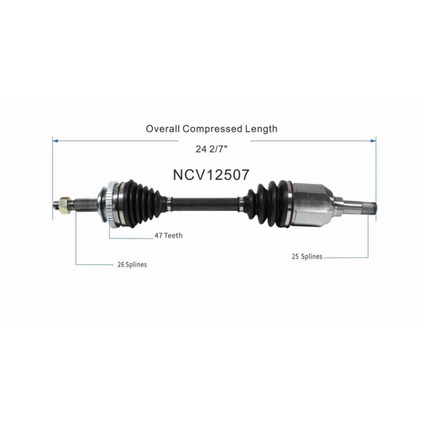 GSP NCV12507 Chrysler, Dodge, Plymouth CV Axle Assembly  - Front Left