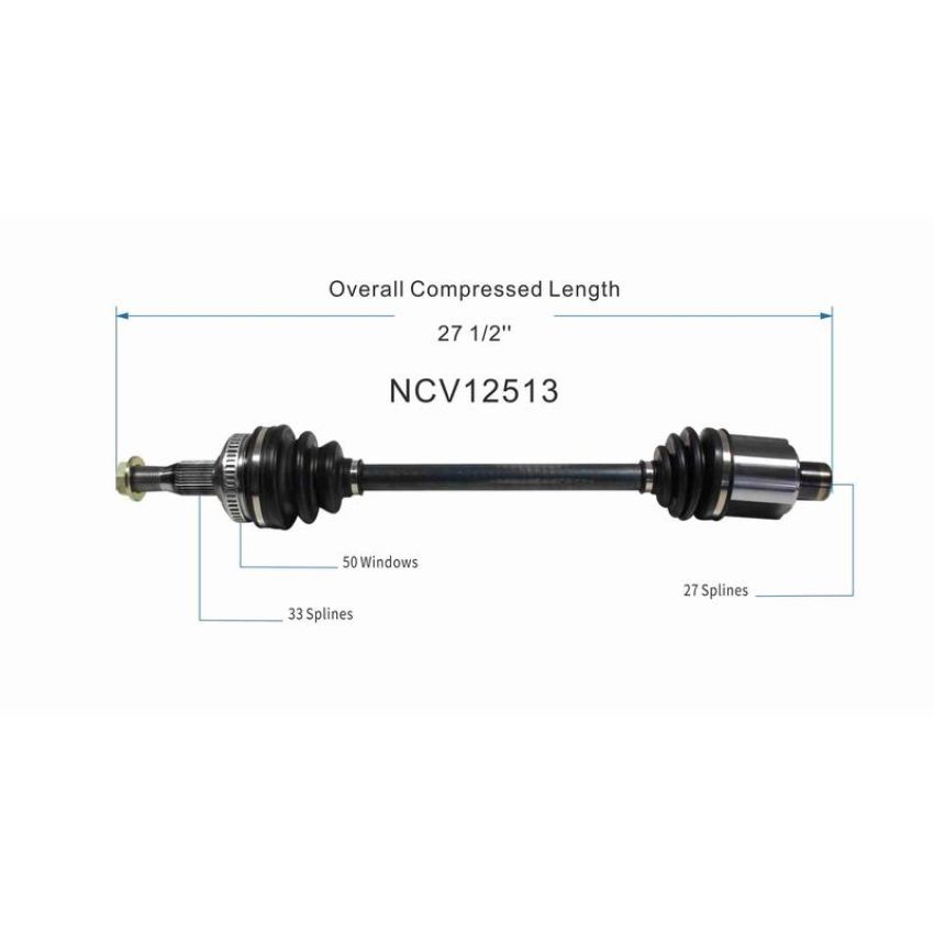 GSP NCV12513 Chrysler, Dodge, Eagle (3.5) CV Axle Assembly  - Front Left