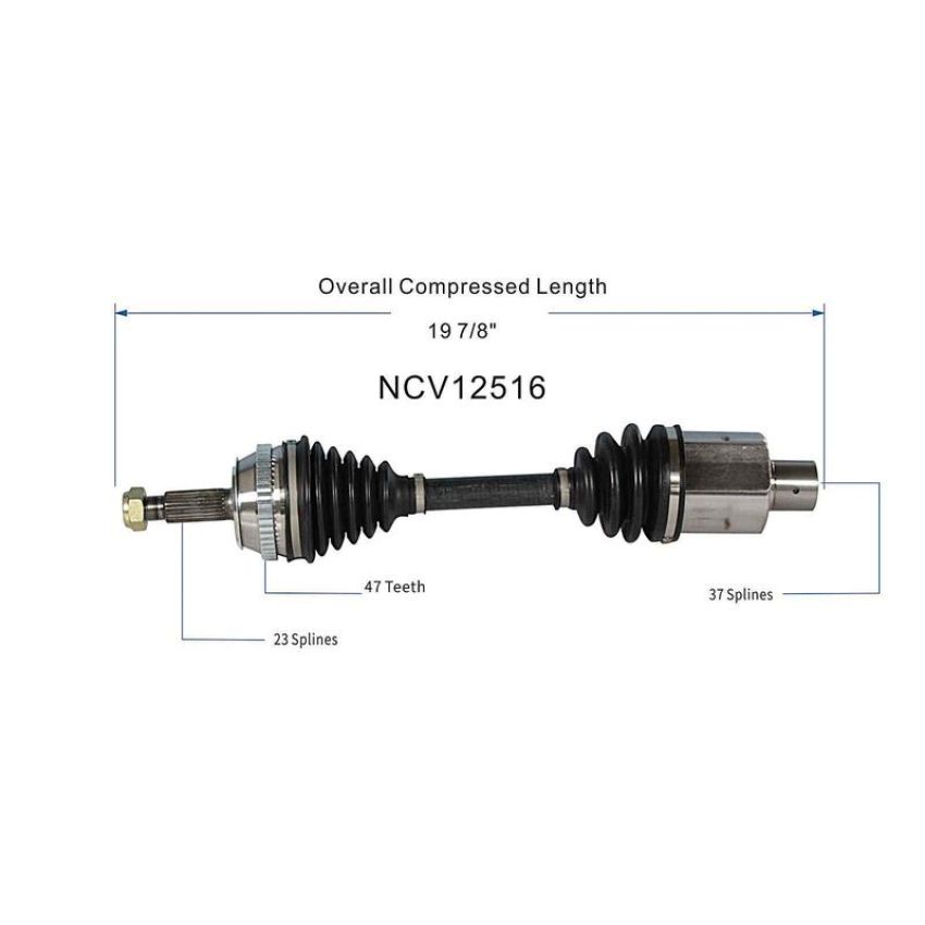 GSP NCV12516 Dodge, Eagle CV Axle Assembly  - Front Right
