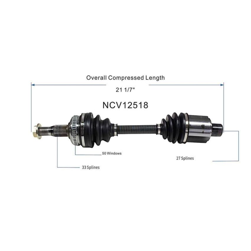 GSP NCV12518 Chrysler, Dodge, Eagle (3.3, 3.5) CV Axle Assembly  - Front Right
