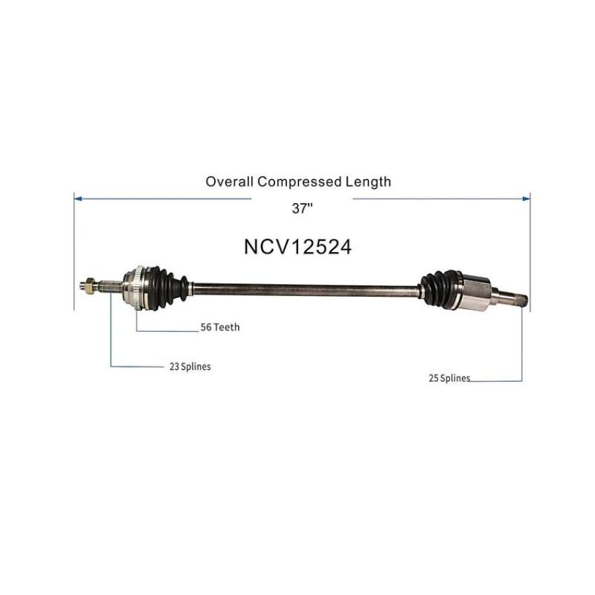 GSP NCV12524 Chrysler, Dodge, Plymouth CV Axle Assembly  - Front Right
