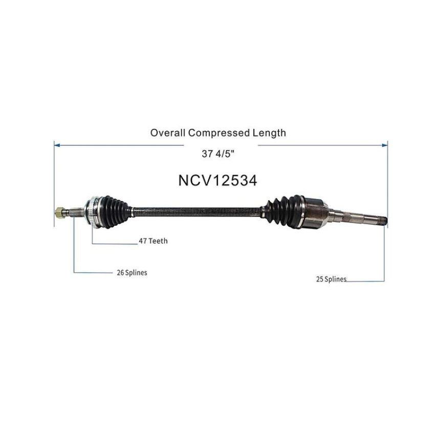 GSP NCV12534 Chrysler, Dodge, Plymouth CV Axle Assembly  - Front Right