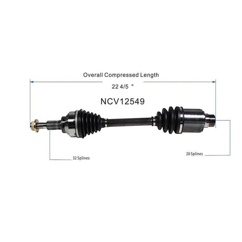 GSP NCV12549 Chrysler, Dodge (2.4, 3.6 - AWD/FWD) CV Axle Assembly  - Front Right