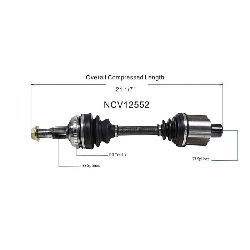 GSP NCV12552 Chrysler, Dodge, Eagle, Plymouth... (3.3, 3.5) CV Axle Assembly  - Front Right
