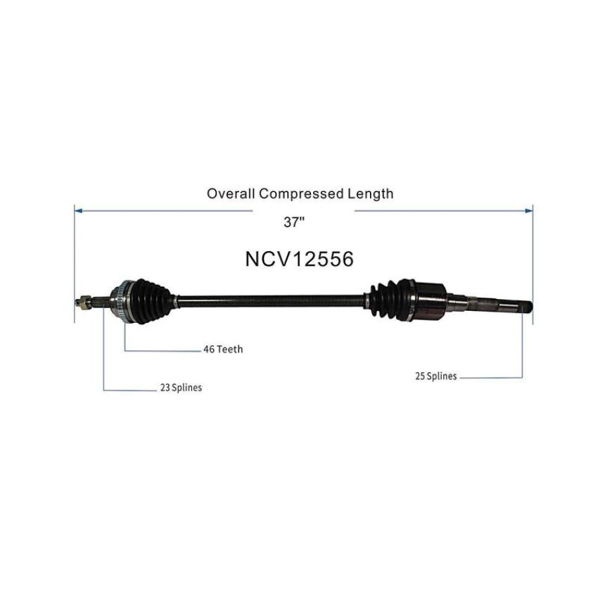 GSP NCV12556 Dodge, Plymouth CV Axle Assembly  - Front Right