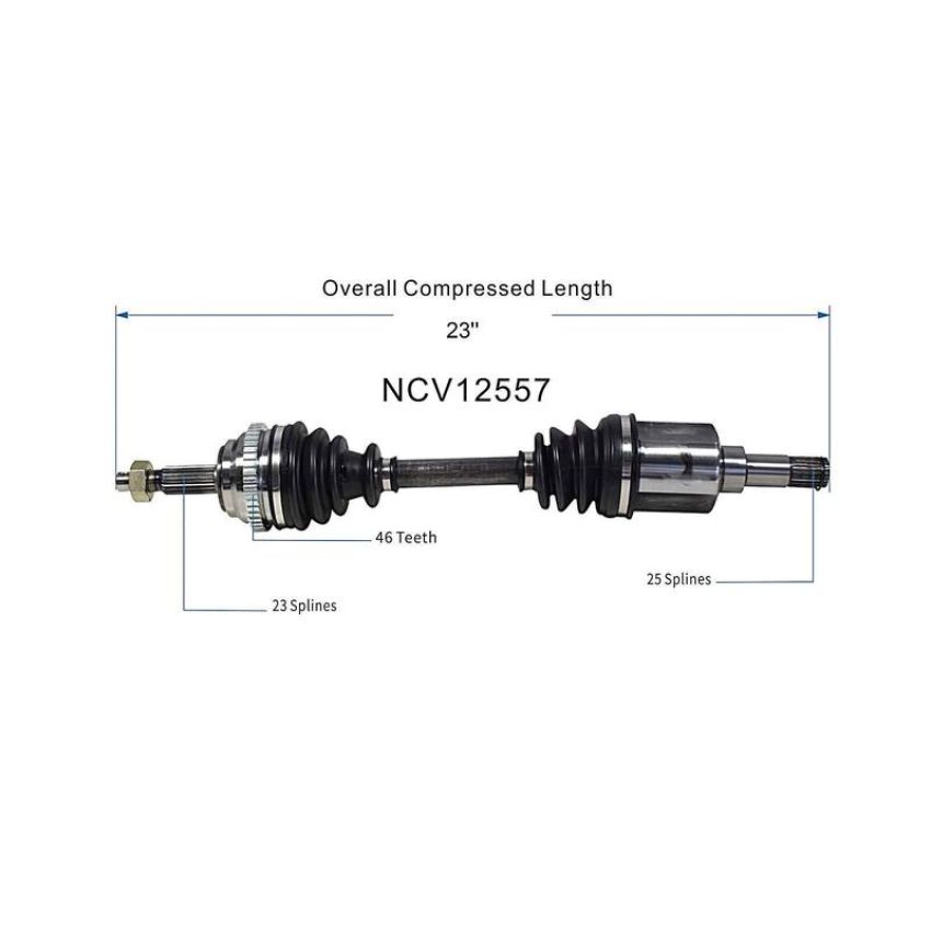 GSP NCV12557 Dodge, Plymouth CV Axle Assembly  - Front Left