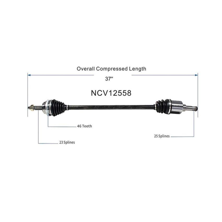 GSP NCV12558 Dodge, Plymouth CV Axle Assembly  - Front Right
