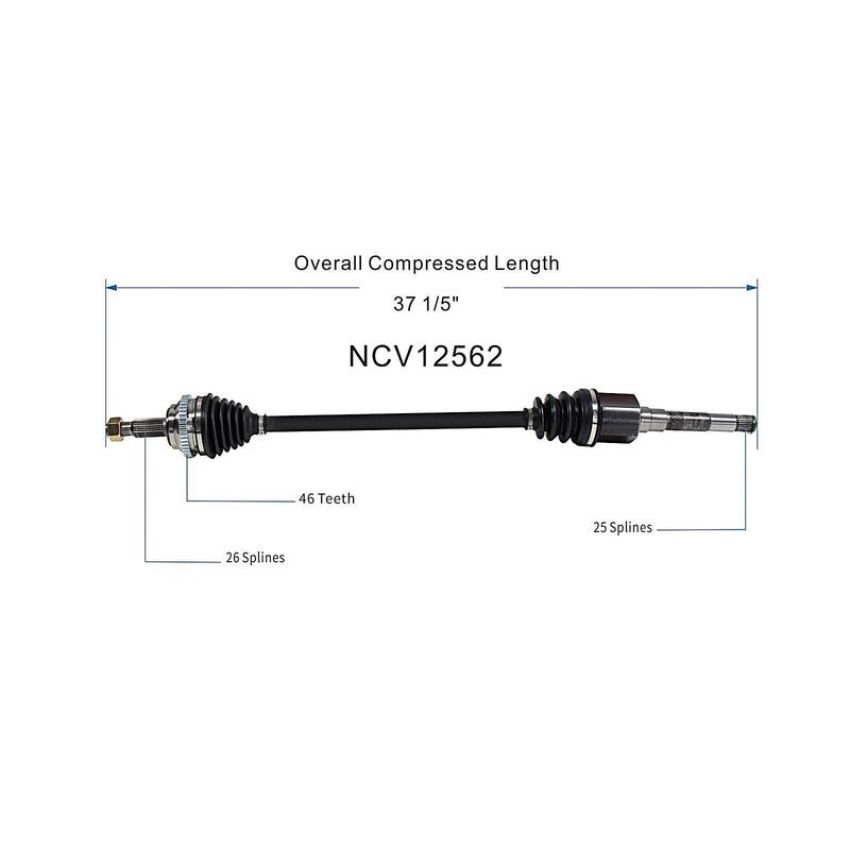 GSP NCV12562 Dodge, Plymouth CV Axle Assembly  - Front Right