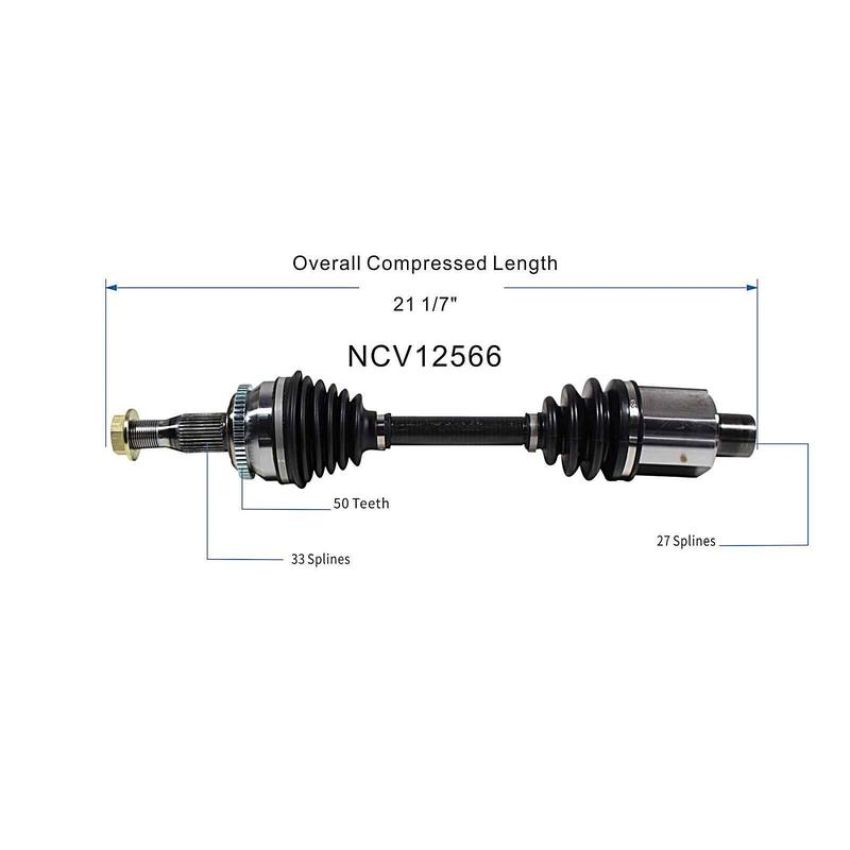 GSP NCV12566 Chrysler, Dodge CV Axle Assembly  - Front Right