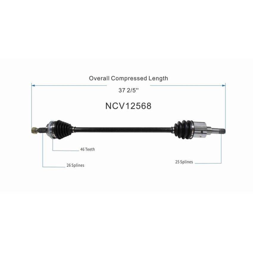 GSP NCV12568 Chrysler, Dodge CV Axle Assembly  - Front Right
