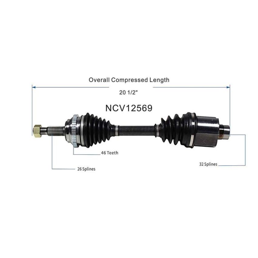 GSP NCV12569 Chrysler, Dodge CV Axle Assembly  - Front Right