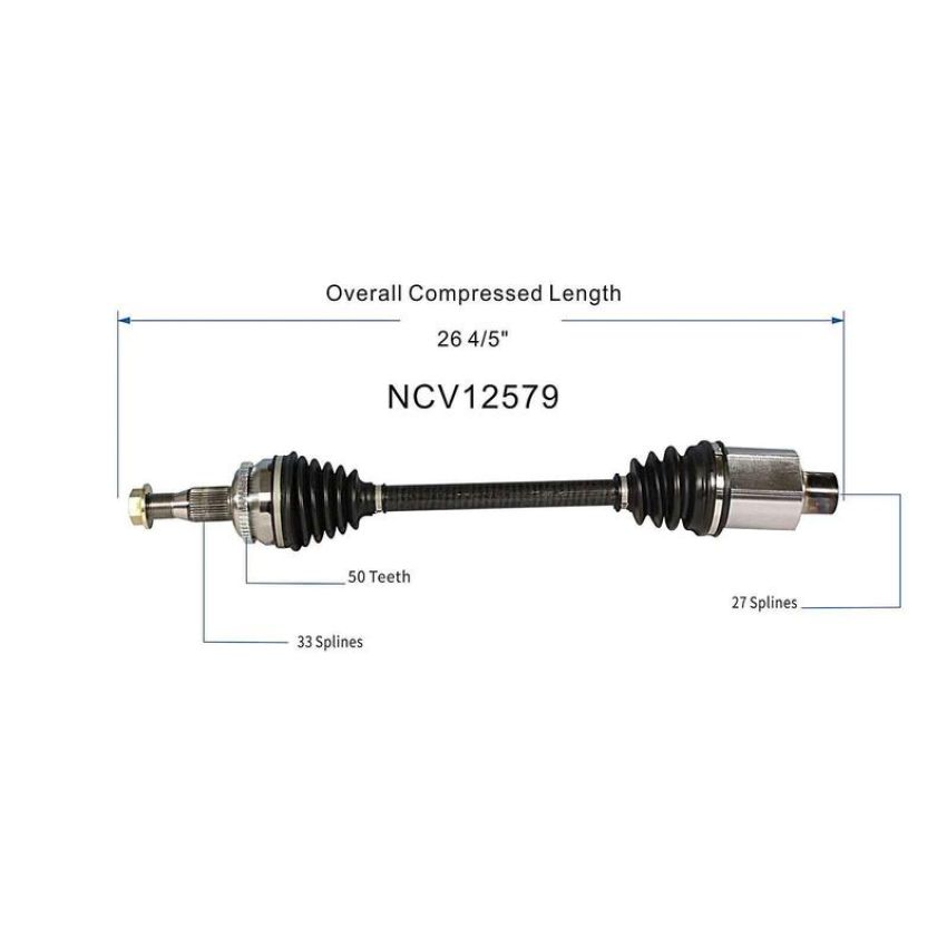 GSP NCV12579 02-04 Chrysler 300M Special CV Axle Assembly  - Front Left