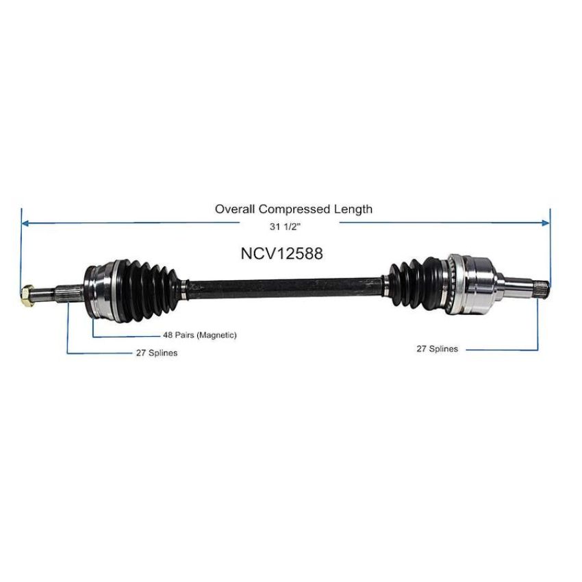 GSP NCV12588 Chrysler, Dodge (2.7, 3.5 - AWD/RWD) CV Axle Assembly  - Rear Left