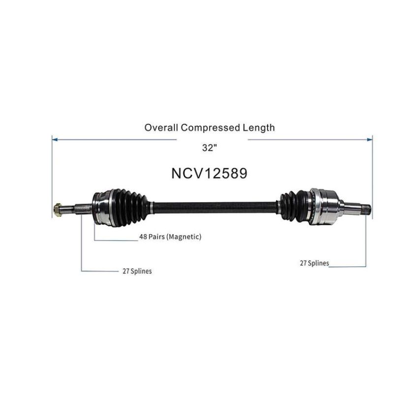 GSP NCV12589 Chrysler, Dodge (2.7, 3.5 - AWD/RWD) CV Axle Assembly  - Rear Right